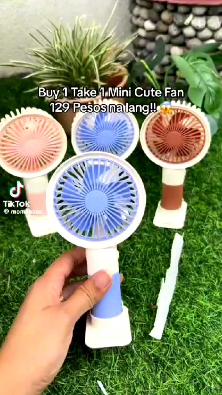 Cute Mini Rechargeable Fan with Phone Holder USB Portable Desk Fan for Travel Office Summer Cooling
