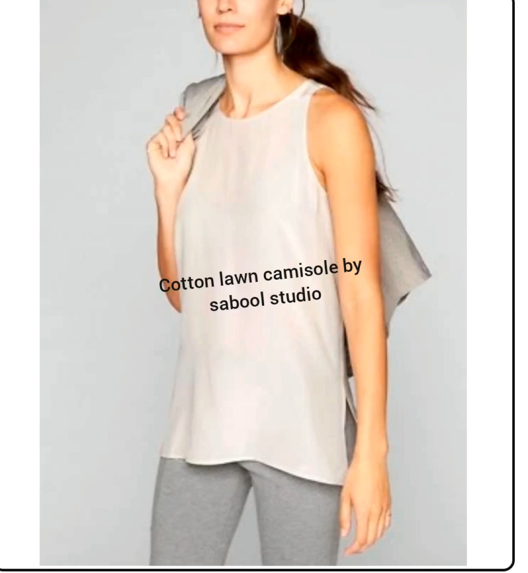 White Stretchable Camisole for Girls - Soft Lawn Fabric Tank Top - Comfortable Innerwear