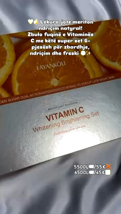 Fayankou Vitamin C Skin Care Set | Brightening & Moisturizing 5 in 1 Kit for Healthy Glow