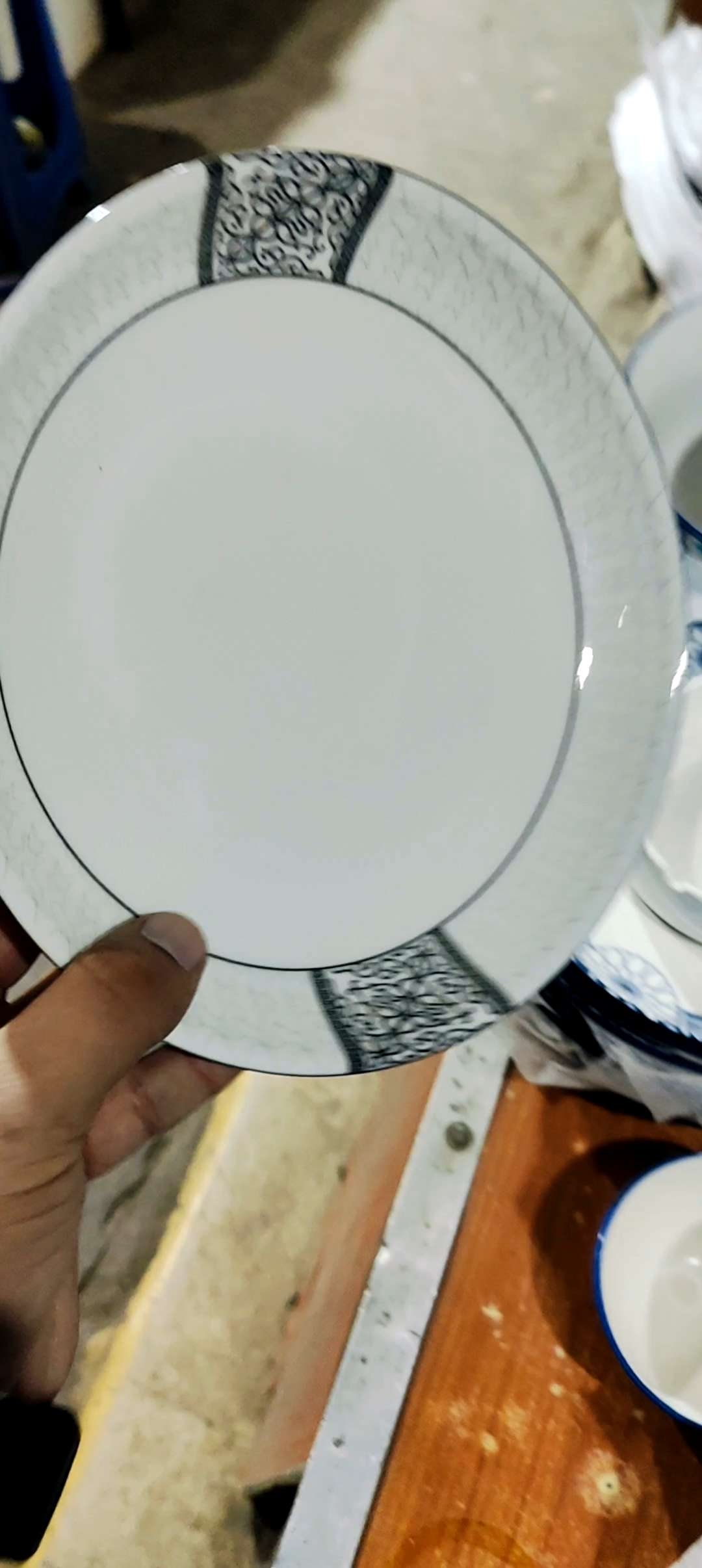 Ceramic 7 inch  Plates,  Set of 3, for Pasta, Salads, Grains, Noodles and Soups