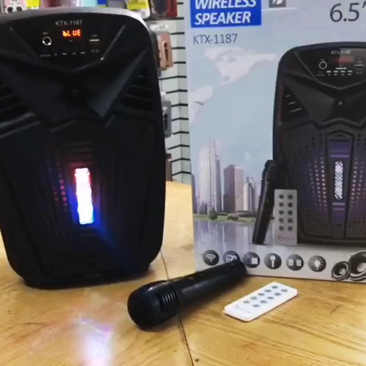 KTX 1187 6.5 inch' Portable Rechargeable Bluetooth Speaker With Wired Mic And Remote control , easy to connect  , and with Deep Base Sound supported Memory Card, USB ,