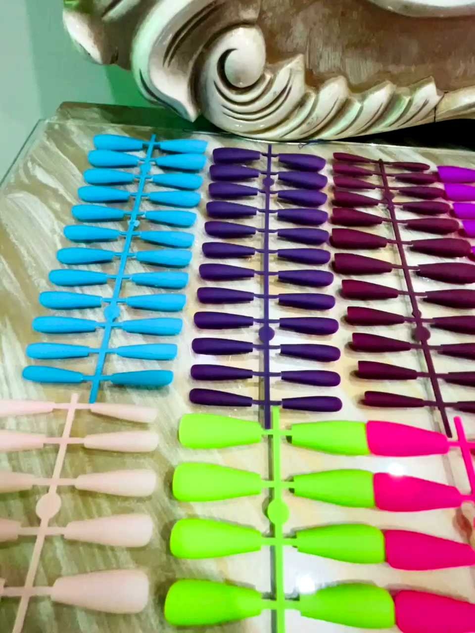 24 Solid color matte super long coffin fake nail tips for extension manicure art press on nails
 good quality