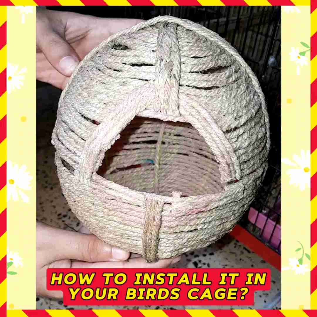 Handcrafted Handwoven Light Weigh Eco-Friendly Jute Nesting House for Java Sparrows - Ideal for Birds Cages.