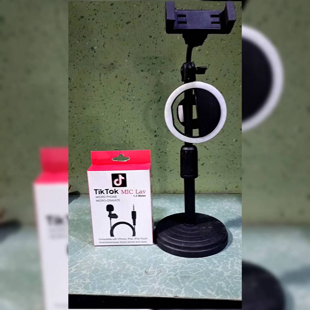 3 in 1 Deal one piece Micro Stand One piece Small Mobile Ring light And One piece TikTok Coller Mic Big offer