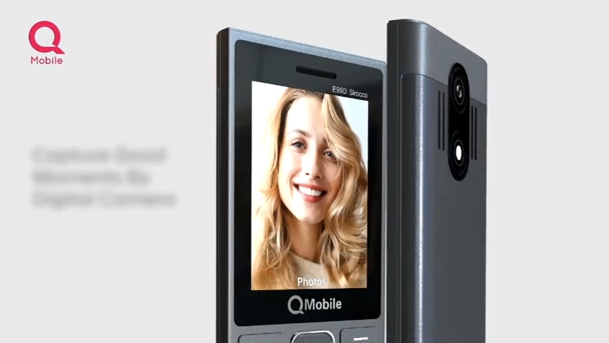 QMobile E990i Sirocco - Metal Body Slim Design - Dual Sim - 2.4 Inch Display - Slim - 1400mAH Battery - Auto-Call Record - Wireless FM Radio - 1 year Brand warranty
