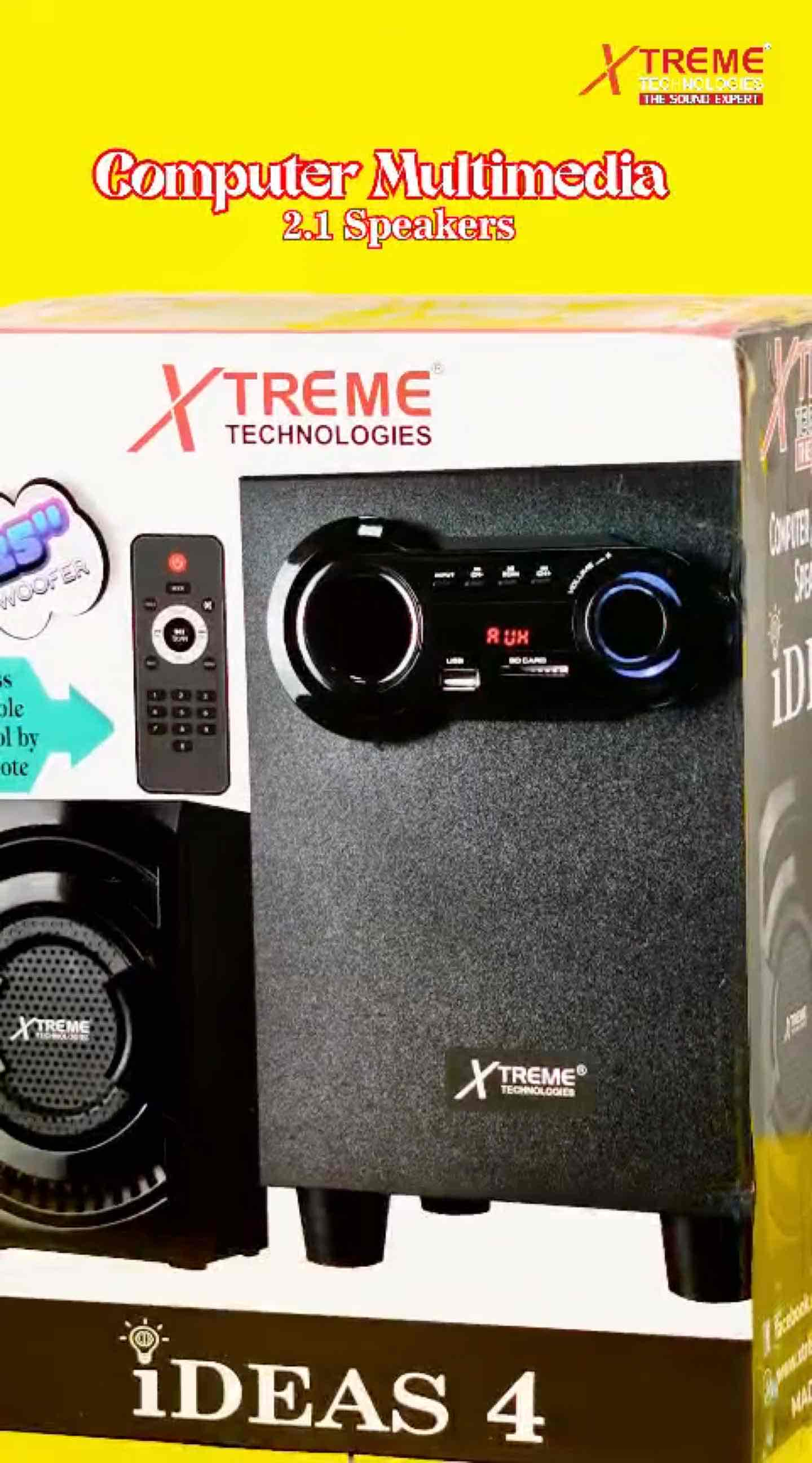 Xtreme IDEAS 4 2.1 Multimedia Speaker With DC Option For Play With Battery Heavy Sound & Bass SubWoofer 5.25"