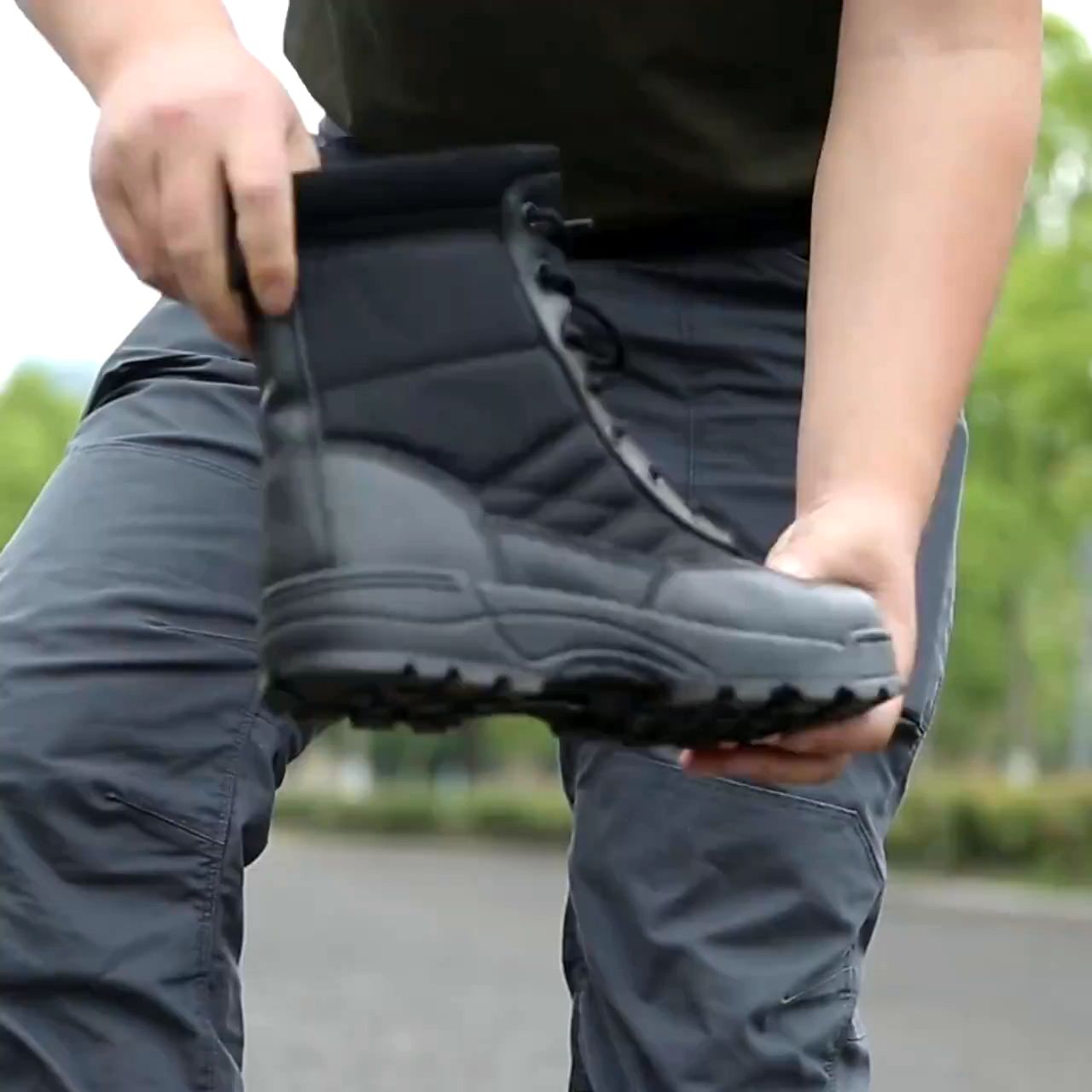 SWAT Hiking MILITARY style LONG SHOES , POLIC LONG SHOES , DELTA SAFETY SHOES, TACTICAL BOOT STRONG WINTER SHOES ANKLE SHOE ARMY STYLE BLACK FOR POLIC MEN AND WOMEN