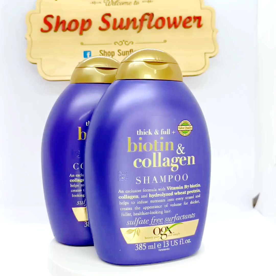 Cặp dầu gội xả biotin collagen của mỹ chai 385ml ngăn ngừa rụng tóc và kích thích mọc tóc