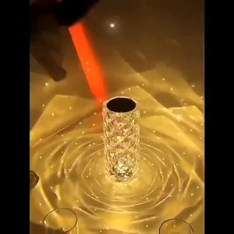 crystal diamond lamp LED rose light projector with remote and touch sensor