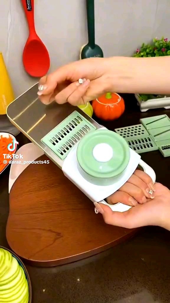 5 in 1 Vegetable Cutter and Slicer. Multifunctional Vegetable Cutter Changeable Blades. High Quality Stainless Steel Vegetable Grater. Vegetable Fruit cutter. Manual Vegetable Chopper. Vegetable Slice Grater Chopper Salad Cutter. Kitchen Gadget