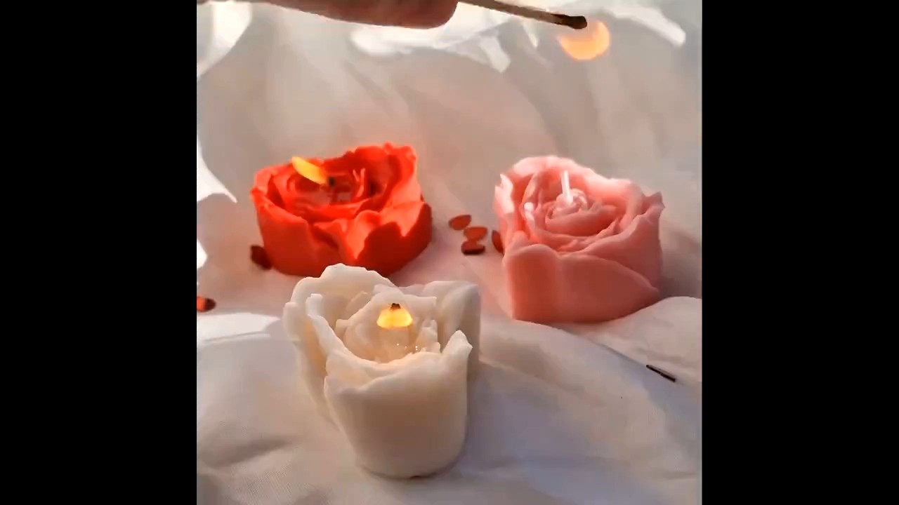 3 PCS Rose Heart Candle - Paraffin wax - Perfect Valentine's Day Gift - Scented ❤️ candles - Perfect Gift For Love