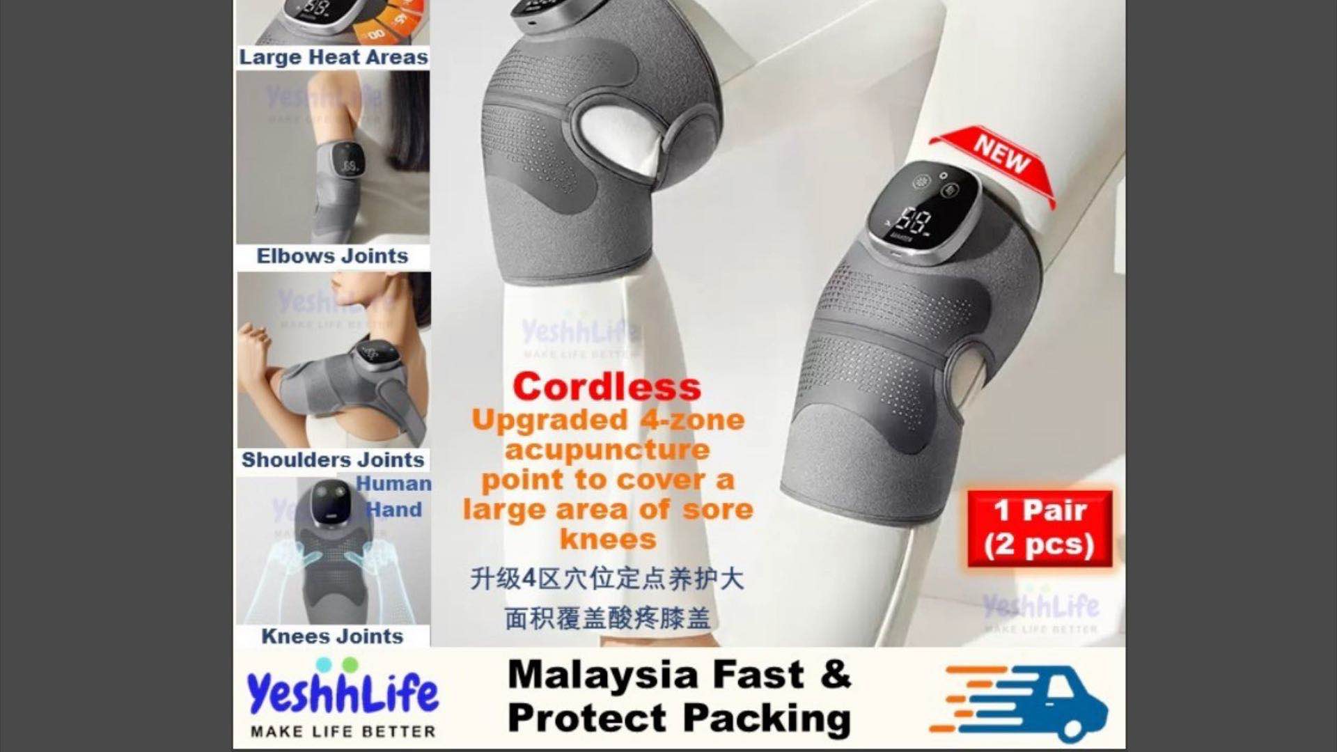 Cordless Knee Massager Shoulder Brace with Heat, 3-In-1 Heated Knee Elbow  Shoulder Brace Wrap, Vibration Knee Heating Pad, 3 Vibrations and Heating  Modes,Heating Pad for Knee Elbow Shoulder Relax,2Pcs 