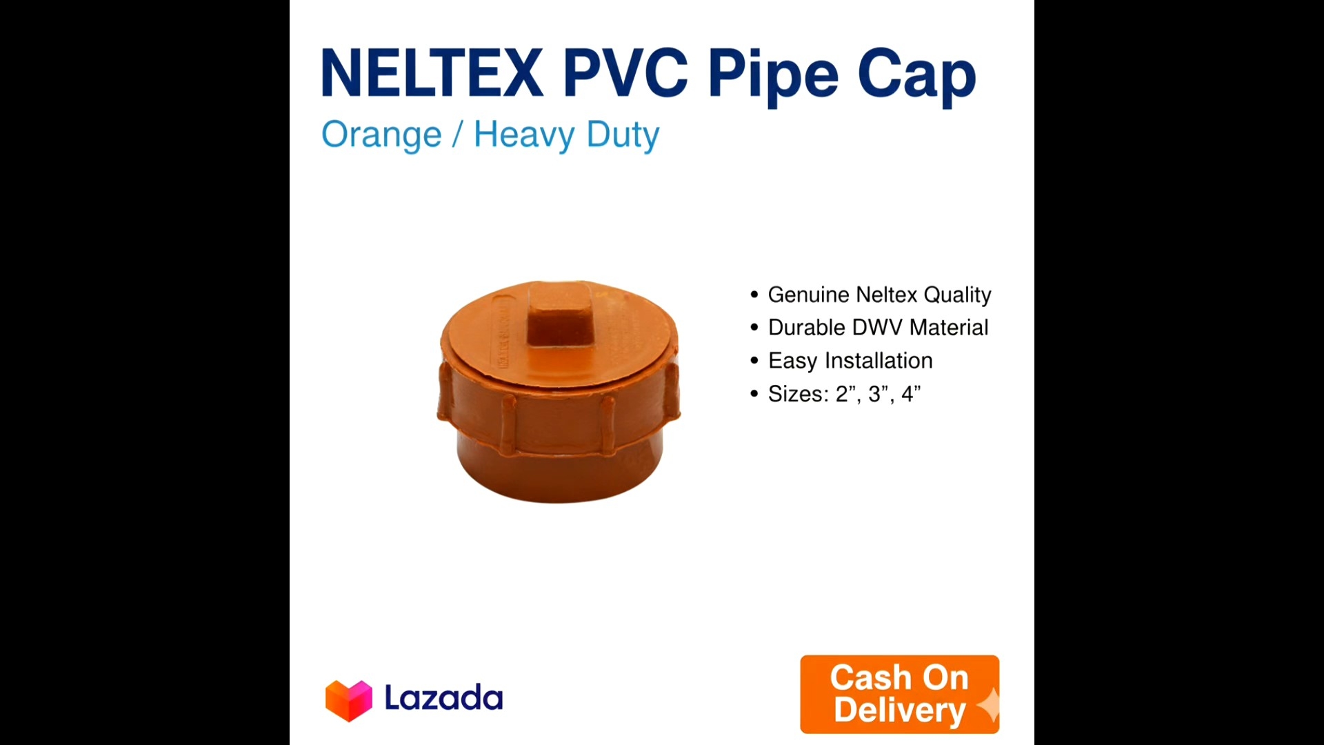 NELTEX PVC Orange Clean Out Cap 2