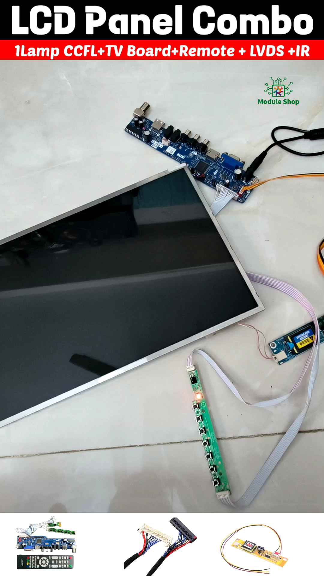 TV Combo Pack For 30 pin 1mm 1280x800 Resolution Laptop LCD Panel ...